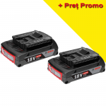 GBA18V Set 2 Acumulatori Cu Led Li-Ion, 18V, 2Ah <BR>1600Z00036 + 1600Z00036