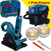 BOSCH GNF 35 CA Masina de frezat caneluri in zidarie 1400 W + GAS 12-25 PL Aspirator + 2 Discuri diamantate 150 mm universale