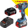 BOSCH GDX 18V-200 C Masina de insurubat cu impact brushless, Li-Ion, 200Nm + Set 2 acumulatori 5Ah CoolPack + Incarcator