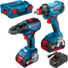 BOSCH GSR 18V-50 Masina de gaurit si insurubat brushless cu 2 acumulatori Li-Ion, 5Ah CoolPack, 50Nm, cu incarcator rapid de 8Ah GAL1880CV + GDX 180-LI Masina de insurubat cu impact, 180Nm + L-BOXX