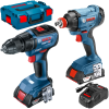 BOSCH GSR 18V-50 Masina de gaurit si insurubat brushless cu 2 acumulatori Li-Ion, 4Ah ProCore, 50Nm, cu incarcator rapid de 8Ah GAL1880CV + GDX 180-LI Masina de insurubat cu impact, 180Nm + L-BOXX