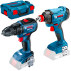 BOSCH GSR 18V-50 Masina de gaurit si insurubat brushless + GDX 180-LI Masina de insurubat cu impact, 180Nm + L-BOXX