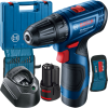 BOSCH GSR 120-LI Masina de gaurit si insurubat cu 2 acumulatori Li-Ion, 2Ah, 30Nm + Valiza + Set 23 accesorii