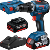 BOSCH GSR 18V-55 Masina de gaurit si insurubat brushless, cu 2 acumulatori Li-Ion, 4Ah, 55Nm + L-BOXX