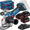 BOSCH GWS 18V-15 SC (SOLO) Polizor unghiular cu regulator brushless BITURBO, Li-Ion, diametru disc 125 mm, fara acumulator in set, + L-BOXX +  Set 3 acumulatori Li-Ion, 18V, 5Ah + Incarcator + L-BOXX 136