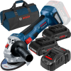 BOSCH  GWS 180-LI Polizor unghiular brushless Li-Ion, diametru disc 125 mm +  Set 2 acumulatori 4Ah ProCore + Incarcator + Geanta textil