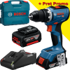 BOSCH GSR 18V-65 Masina de gaurit si insurubat brushless cu 2 acumulatori Li-Ion, unul de 2Ah si unul de 4Ah, 63Nm + Valiza L-CASE