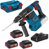 BOSCH GBH 18V-26 (SOLO) Ciocan rotopercutor brushless, Li-Ion, 2.6J +  Set 3 acumulatori Li-Ion, 18V, 5Ah + Incarcator + L-BOXX 136