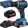 BOSCH GSR 18V-55 Masina de gaurit si insurubat brushless, cu 2 acumulatori Li-Ion,  unul de 4Ah, si unul de 2Ah, 55Nm + L-BOXX