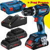 BOSCH GSB 18V-90 C Masina de gaurit cu percutie brushless cu 3 acumulatori Li-Ion, 4Ah ProCore, 64Nm + L-BOXX