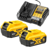 DEWALT DCB1104P2-QW, Set acumulatori 18V 2x acumulatori Li-Ion, 18V, 5Ah + Incarcator