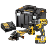 DEWALT Kit 2 Scule 18V Masina de gaurit si insurubat, Li-Ion, 70Nm, brushless (DCD791N) + Polizor unghiular Li-Ion, brushless, Ø125 mm (DCG405N) + 2x acumulatori Li-Ion, 18V, 5Ah + Incarcator + Valiza