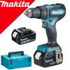 MAKITA DHP485RTJ Masina de gaurit cu percutie brushless cu 2 acumulatori Li-Ion, 18V, 5Ah, 50Nm + Makpac