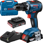 BOSCH GSR 18V-55 Masina de gaurit si insurubat brushless cu 2 acumulatori Li-Ion, 2Ah, 55Nm + L-CASE