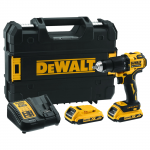 DEWALT DCD709D2T-QW Masina de gaurit cu percutie, Li-Ion, 65Nm, brushless + Valiza + 2x acumulatori Li-Ion, 18V, 2Ah + Incarcator