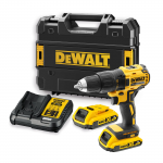 DEWALT DCD777D2T-QW Masina de gaurit si insurubat Li-Ion, 65Nm, brushless + Valiza + 2x acumulatori Li-Ion, 18V, 2Ah + Incarcator