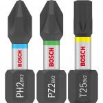 BOSCH  Set 25 biti PRO Impact Control 25 mm, mixt in cutie Tic-Tac PH2(x5)-PZ2(x5)-T20(x5)-T25(x5)-T30(x5)