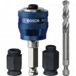 BOSCH  Adaptor hexagonal cu burghiu centrare PowerChange pentru carotele Progressor BiMetal, 8x80 mm, interior 6.35 mm + 2 adaptoare