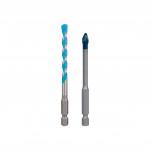 BOSCH  Set mixt 2 burghie EXPERT MultiConstruction + Hard Ceramic 6 mm, tip bit 1/4