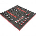 CROMWELL  Set de unelte in burete 23PCS RATCHET SPANNER &SOCKET SETWITH FOAM  M1832