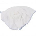 CROMWELL  Carpa din microfibre WHITE COTTON DISHCLOTHS BLUE TRIM (Set de 10)