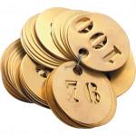 CROMWELL  Placute de identificare 30 mm BRASS IDENTITY DISCS 1-100 (Cutii de 100)