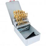 CROMWELL  Set Burghie Jobber HSS cu varful acoperit cu TiN - metric 1-13.00 mm x 0.5 mm HSS-TIN DRILLS (Set de 25)